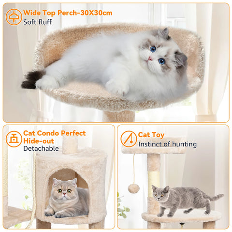 All-in-One Cat Tree for Play, Climb and Relax