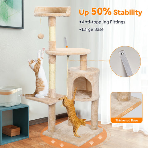 All-in-One Cat Tree for Play, Climb and Relax