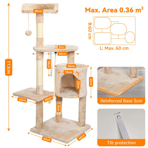 All-in-One Cat Tree for Play, Climb and Relax