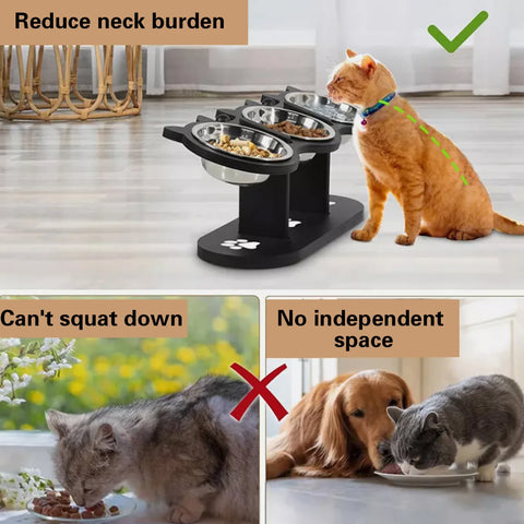 Slanted 3 Tier Pet Bowl Stand for Comfortable Dining