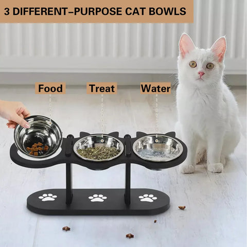 Slanted 3 Tier Pet Bowl Stand for Comfortable Dining