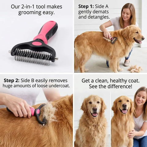 Easy Grooming Dematting Comb for Cats and Dogs Fur Care